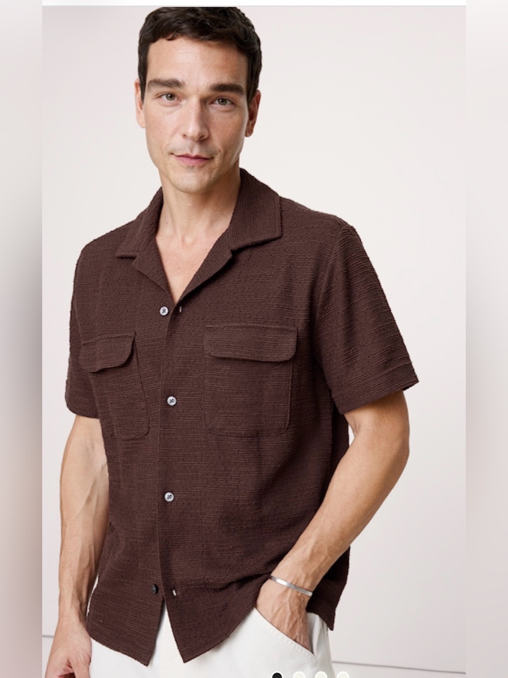 NWT banana republic men’s XL Knit Resort Button down